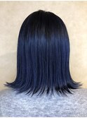 デニムカラー×切りっぱなしボブ