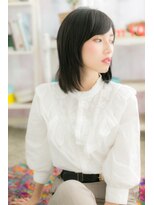ミック ヘアアンドビューティー 大山店(miq  Hair&Beauty)&nbsp;伸ばしかけにも◎斜めバングハンサムミディa