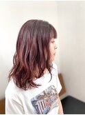 【志治幸佳】ゆるふわワインレッド