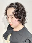 レイヤーカットウルフボブパーマ