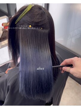 ミラ 銀座(MILA) ハイトーン縮毛矯正×ネイビーブルー☆