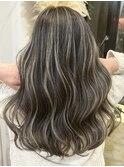 ハイライトバレイヤージュグラデーションカラー白髪ぼかし