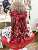 ヘアセットアップス(UP's)&nbsp;編み込み、お花、リボンで作った『フルールヘア♪』