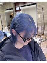 ヲタク(wotaku.)&nbsp;ブルーシルバーブルージュカラーケアブリーチハイトーンボブ艶髪