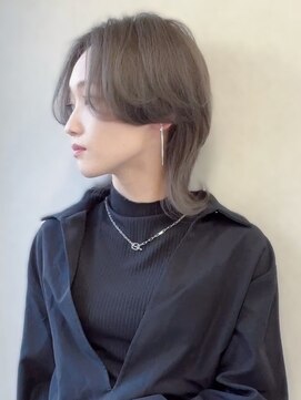 スターズ 川越店(STARS) ウルフショート 外ハネ 顔周りカット アッシュ ケアブリーチ