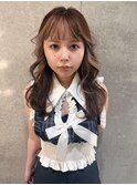前髪/アンブレラカラー/こなれミディ/イメチェン/ウェーブパーマ