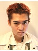 メンズボウズカラーオレンジブラウンブリーチ熊本下通