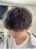 メンズ波巻きマッシュ