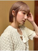 熊本　タッセルボブ　韓国風　ミルクティーベージュ　Arisa.