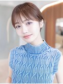 20代30代大人ガーリーハイライトココアブラウン小顔ショートボブ