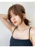 大人気韓国風ヘア シースルーバング サイドバング くびれヘア