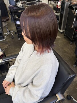 ヴィップルーム(viproom) ピンクベージュレイヤーボブニュアンスカラー外ハネボブショート