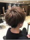 ショートマッシュ/アシンメトリー/ツーブロック/無造作パーマ