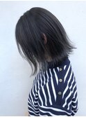 ブルージュカラー_マロンベージュ Aラインボブ かきあげ