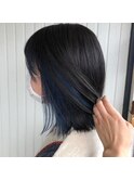 【evergreen】ネイビーのインナーボブ【中島】