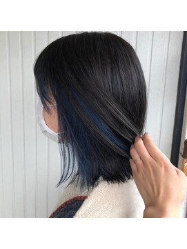 エバーグリーン(evergreen) 【evergreen】ネイビーのインナーボブ【中島】