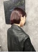 マゼンタピンク 切りっぱなしストレートボブ