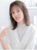 抜け感ウェットヘア小顔波巻きエアリーミディa上尾20代30代40代