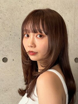 ノイ(noi) 顔周りレイヤーカットくびれヘアミルクティーベージュカラー