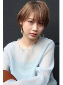 大人ショートボブ丸みショートカットマッシュショート 前髪あり