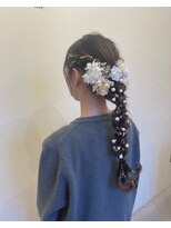 ブラック(BLUCK)&nbsp;振袖×低め編みおろしヘアセット