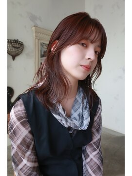 トレンチ(TRENCH) ボブルフ  ピンクブラウン ワンレン