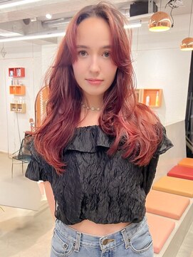 ナル(nalu.) レッドカラー/バーガンディー/赤茶色/ブリーチカラー/二子玉川