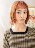 フレンチカジュアルオン眉前下がりボブパーマc6志木10代20代30代