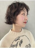xカットパーマ/イメチェン/ホワイトブロンド/外ハネボブ/美髪/