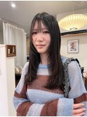 ロングレイヤー × 暗髪カラー