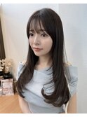 くびれヘア/顔周り/韓国/レイヤーカット/黒髪/ロング/前髪北千住