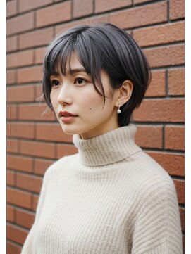 フルショウ 小牧(FURUSHO) チャコールグレー/ホワイトシルバー/マッシュショート