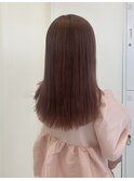 ピンクブラウン透明感カラー髪質改善