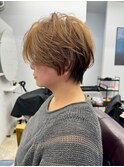 別府ショートボブ顔まわりレイヤーカット髪質改善カラー30代