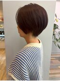 顔周りカット ショートカット 大人ボブ ダークブラウン 髪質改善