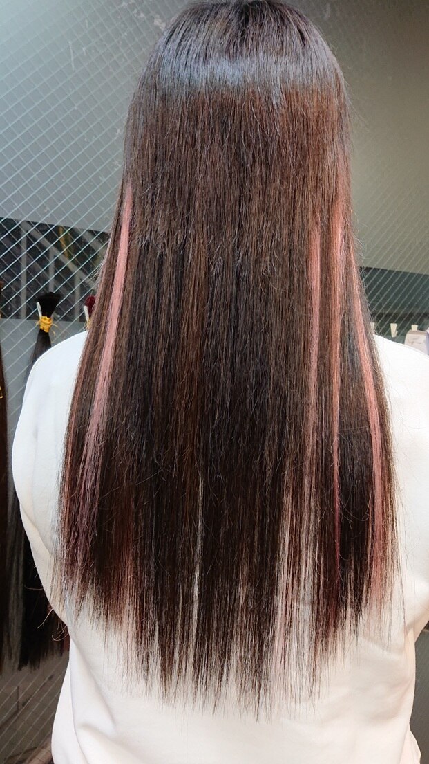 新品　人毛　夏に嬉しい　メッシュカラー　ブラウン　スーパーロング　Mサイズ 新品 人毛 夏に嬉しい メッシュカラー ブラウン スーパーロング