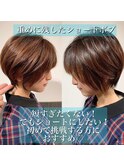 重めに残したショートボブ