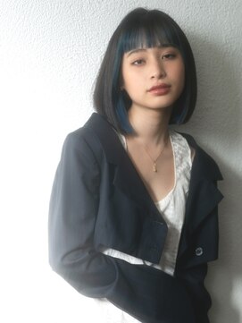 エミュ 表参道 青山(emu) 【emu井上信洋】ブルーインナーカラーのモードボブ【エミュ】