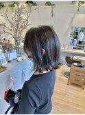 切りっぱなし外ハネボブ×上品ハイライト