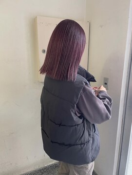 キャンバス バイ ネオリーブ 横浜西口(Canvas by neo.) カシスレッド/切りっぱなし/ブリーチカラー/sn