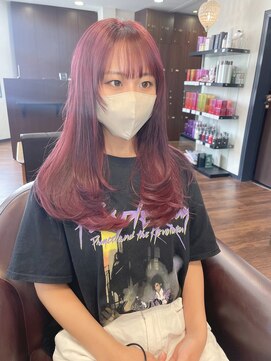 リコバイアフロート(riko by afloat) レイヤーロング/カシスレッド/韓国レイヤー/ヘルシースタイル