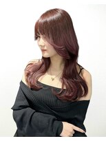 ワン バイ ジエクト(One by The Ect)&nbsp;【レイヤーロング】フルバング＆ハッシュカット＆レッドブラウン