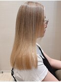 ハイライトカラー似合わせフェミニンロンググレージュアラサー