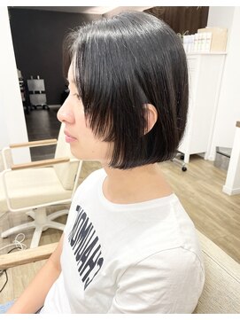 モリオフロムロンドン 松戸店(Morio from London) 【松戸 藤原】黒髪　ボブ前髪無し大人かわいい