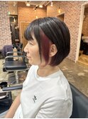  マッシュショート/アッシュカラー/シースルバング/大人ボブ