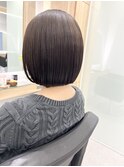 イメチェンホワイトブロンド外ハネボブ美髪ワイドバング韓国黒髪