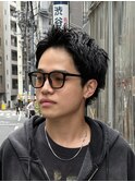 スパイキーショートアップバングメンズカット短髪