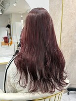 ワンズ リー 上大岡店(One's ly)&nbsp;ブリーチなし高彩度ピンク_ウェーブヘア/フェイスフレーミング