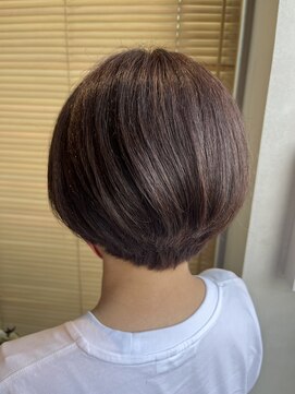 オーガニック リブ 川越(organic+live) 大人女性◎秋のピンクブラウン明るい白髪染め×艶髪ショートボブ