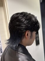 アウラ(AURA)&nbsp;ブルーインナーカラーセンターパートウルフ